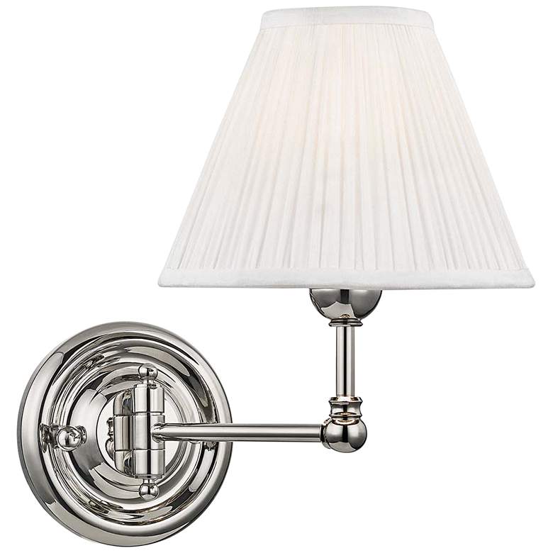 Image 1 Hudson Valley Classic No.1 7.5" Wide Polished Nickel 1 Light Wall Scon