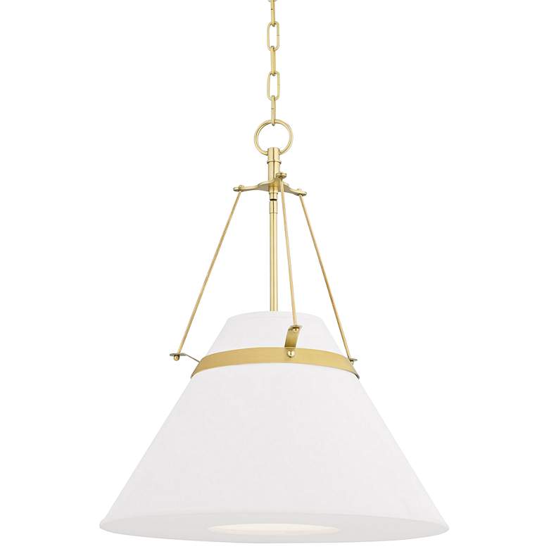 Image 1 Hudson Valley Clemens 20 1/2 inch Wide Aged Brass Pendant Light