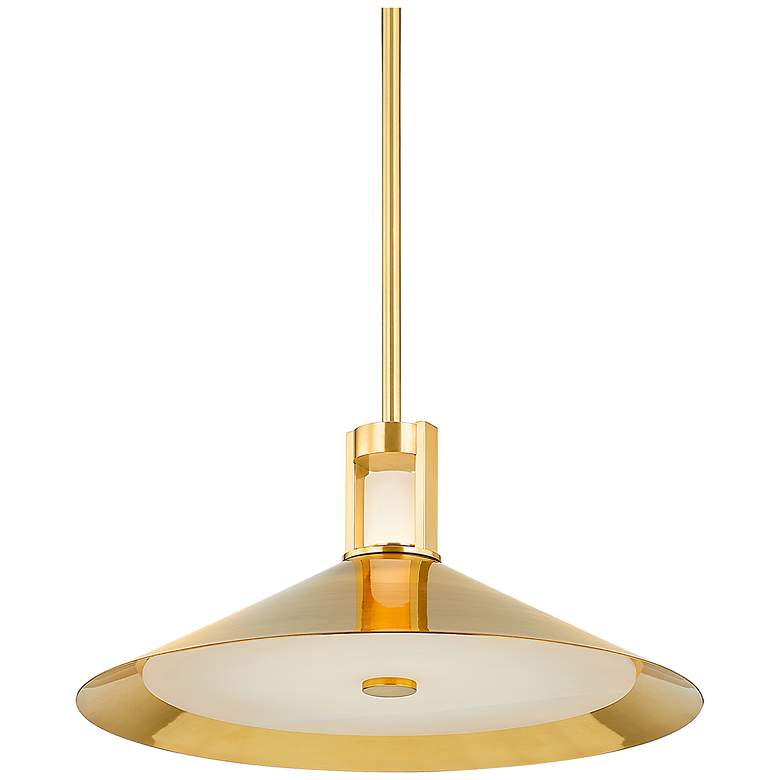 Image 1 Hudson Valley Clermont 20" 2 Lt. Aged Brass Pendant