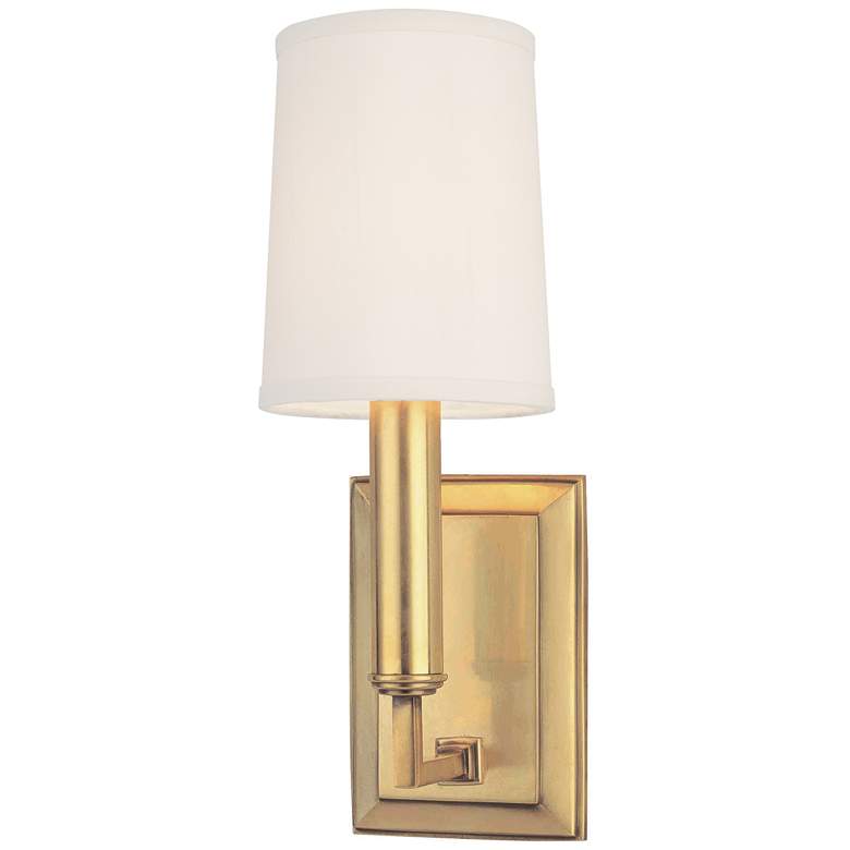 Image 1 Hudson Valley Clinton 11 1/2" High Aged Brass Wall Sconce