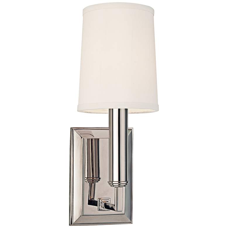 Image 1 Hudson Valley Clinton 11 1/2" High Nickel Wall Sconce