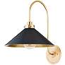 2_Hudson Valley Clivedon 12" Wide Modern Black and Brass Wall Sconce more views