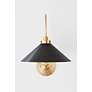 6_Hudson Valley Clivedon 12" Wide Modern Black and Brass Wall Sconce more views
