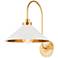 Hudson Valley Clivedon 12" Wide Modern White and Brass Wall Sconce