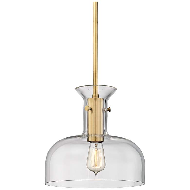 Image 2 Hudson Valley Coffey 12" Wide Aged Brass Pendant Light