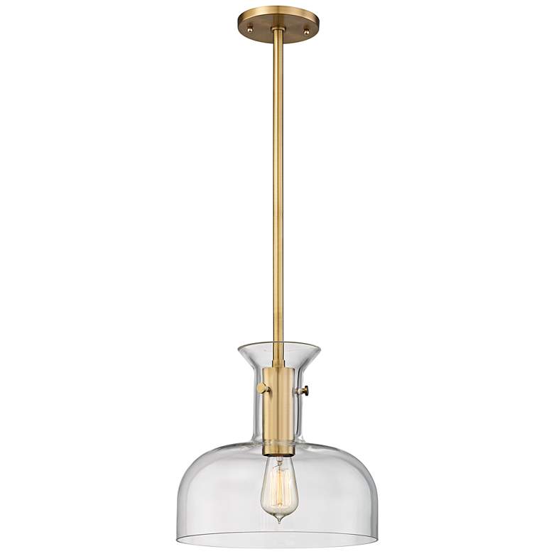 Image 3 Hudson Valley Coffey 12" Wide Aged Brass Pendant Light more views