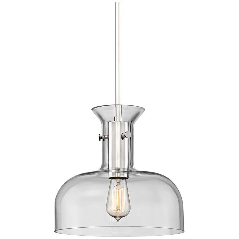 Image 1 Hudson Valley Coffey 12" Wide Polished Nickel Pendant Light
