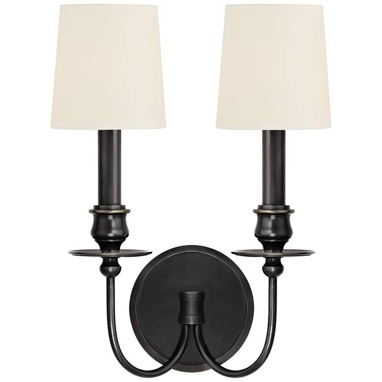 Image 1 Hudson Valley Cohasset 14"H Old Bronze 2-Light Wall Sconce