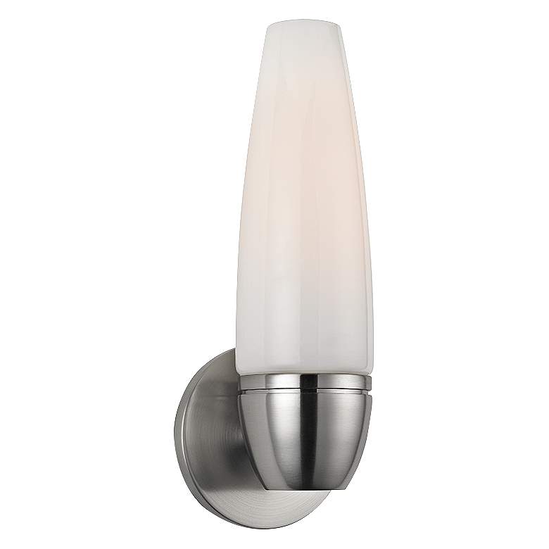 Image 1 Hudson Valley Cold Spring 12 1/4 inchH Satin Nickel Wall Sconce