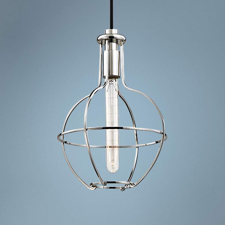 Image 1 Hudson Valley Colebrook 10" Wide Open Nickel Mini Pendant