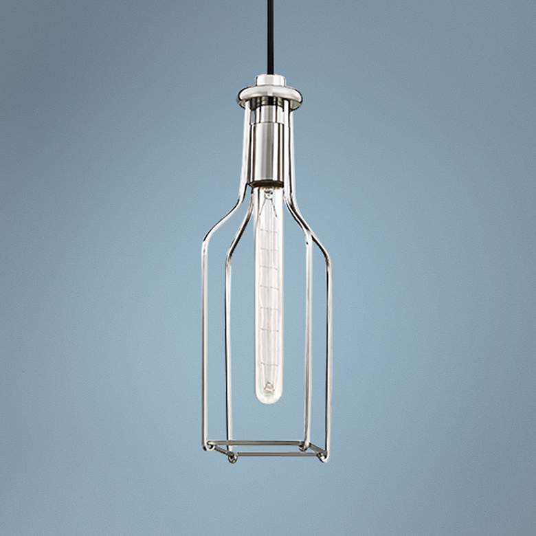 Image 1 Hudson Valley Colebrook 4 1/2"W Open Nickel Mini Pendant