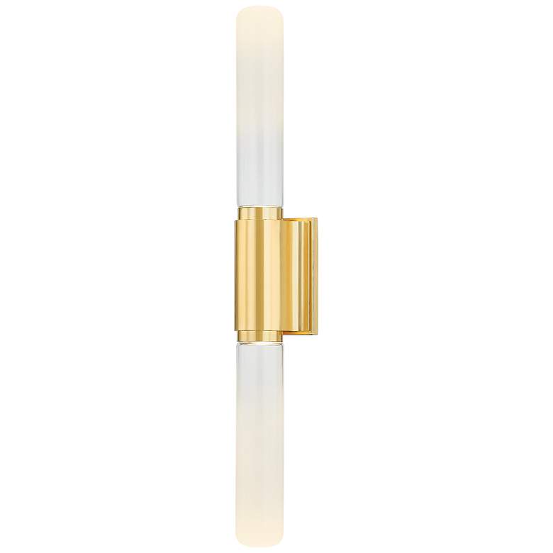 Image 1 Hudson Valley Colrain 5.25" 2 Lt. Aged Brass Wall Sconce