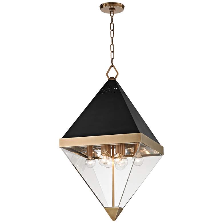 Image 1 Hudson Valley Coltrane 15" Wide Aged Brass 8 Light Pendant
