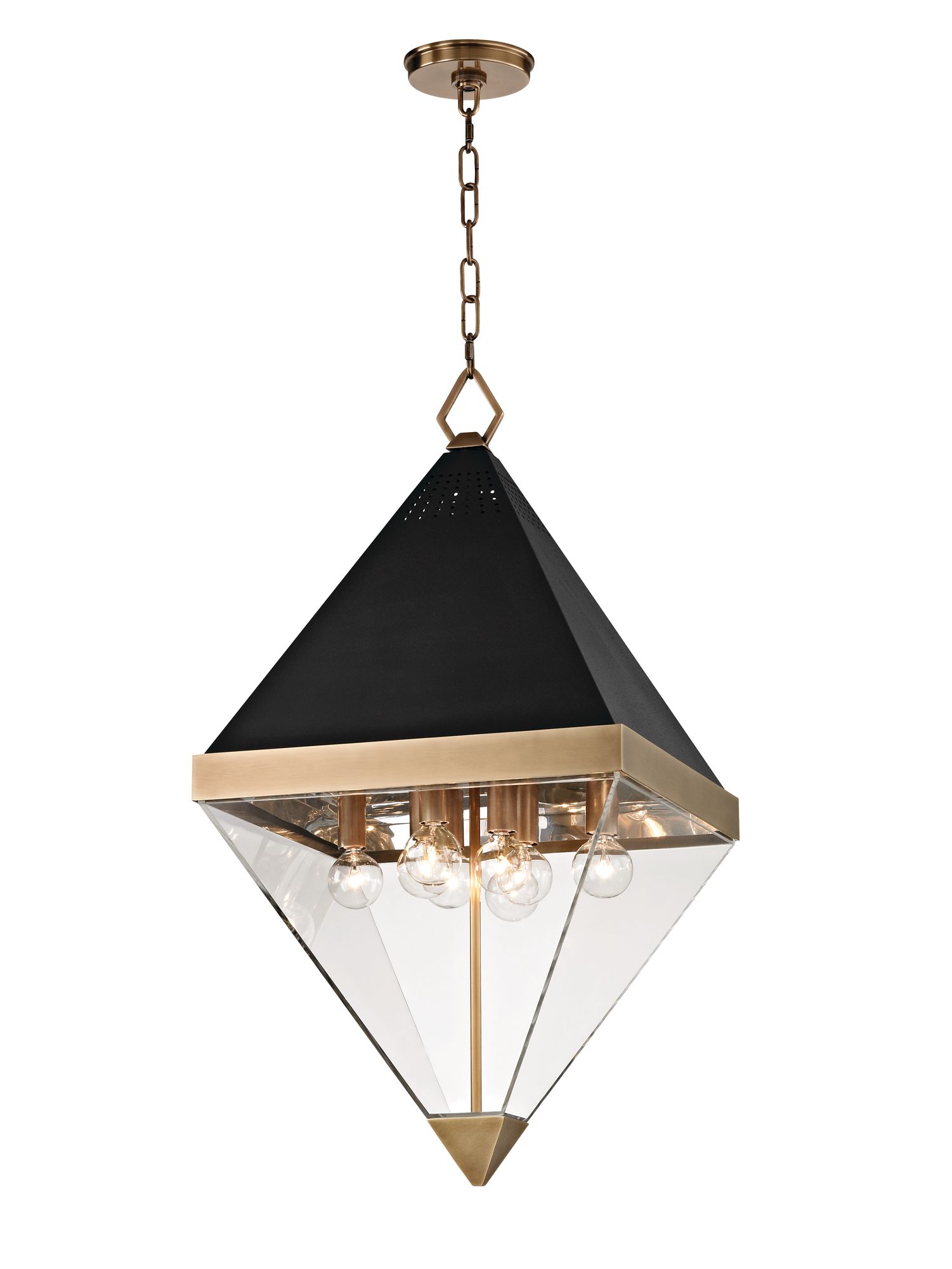 Thumbnail3 of Hudson Valley Coltrane 15" Wide Aged Brass 8 Light Pendant more views