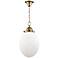 Hudson Valley Columbia 10"W White Glass Brass Mini Pendant