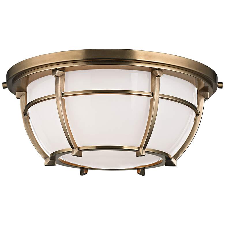 Hudson Valley Conrad 11 3/4&quot;W Aged Brass Ceiling Light
