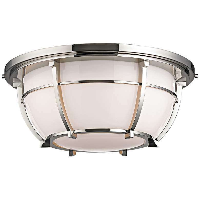Image 1 Hudson Valley Conrad 15 3/4" Wide Handcrafted Nickel Ceiling Light