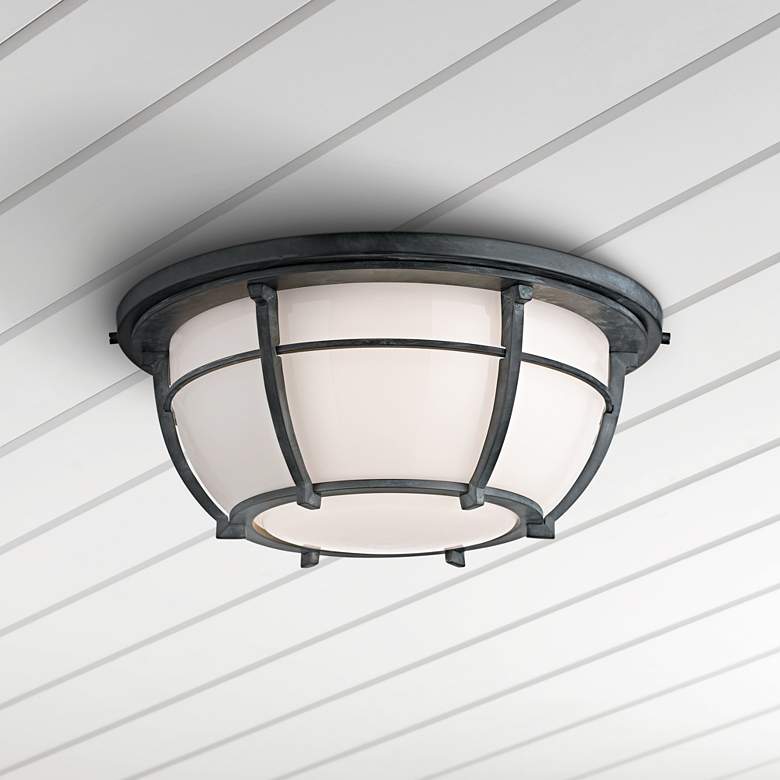 Image 1 Hudson Valley Conrad 15 3/4"W Old Bronze Ceiling Light