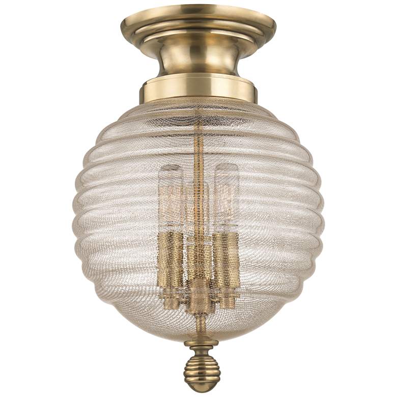 Image 2 Hudson Valley Coolidge 10 inch Wide Aged Brass Ceiling Light
