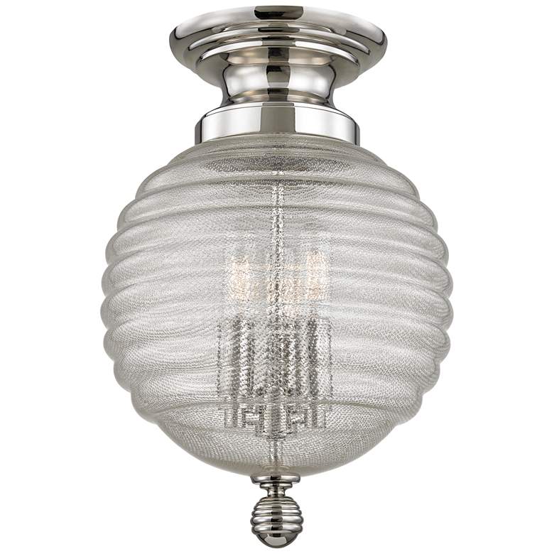 Image 1 Hudson Valley Coolidge 10"W Polished Nickel Ceiling Light