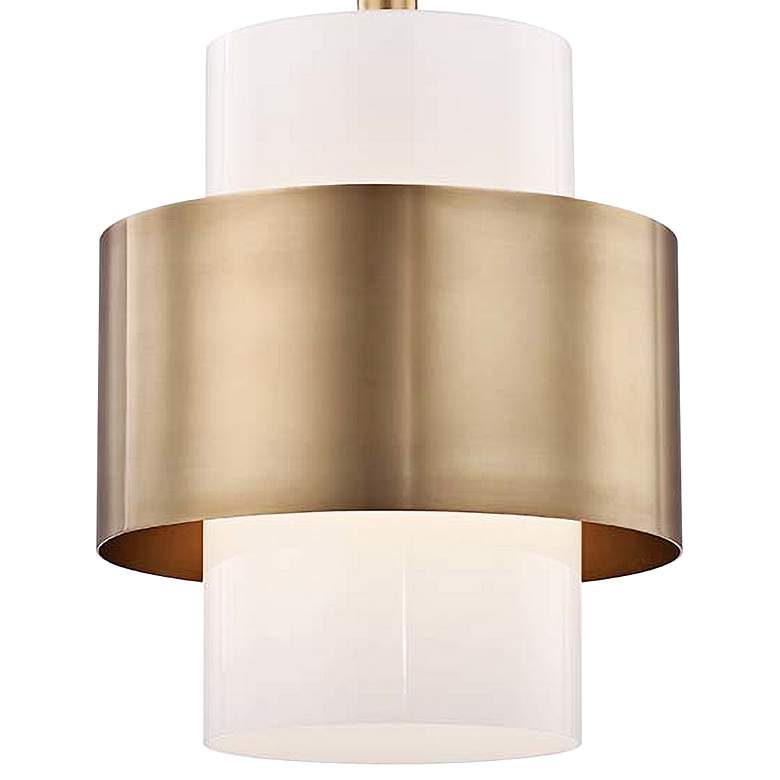 Image 3 Hudson Valley Corinth 11" Wide Aged Brass Modern Luxe Mini Pendant more views