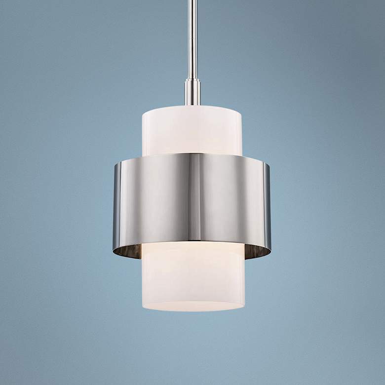 Image 1 Hudson Valley Corinth 11" Wide Polished Nickel Pendant Light