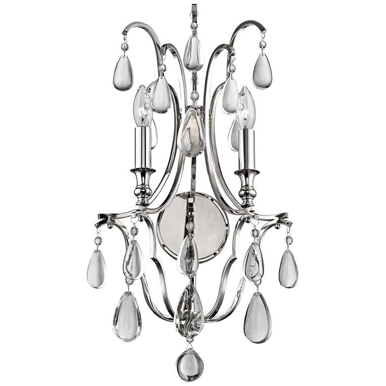 Image 1 Hudson Valley Crawford 23 3/4 inchH Polished Nickel Wall Sconce