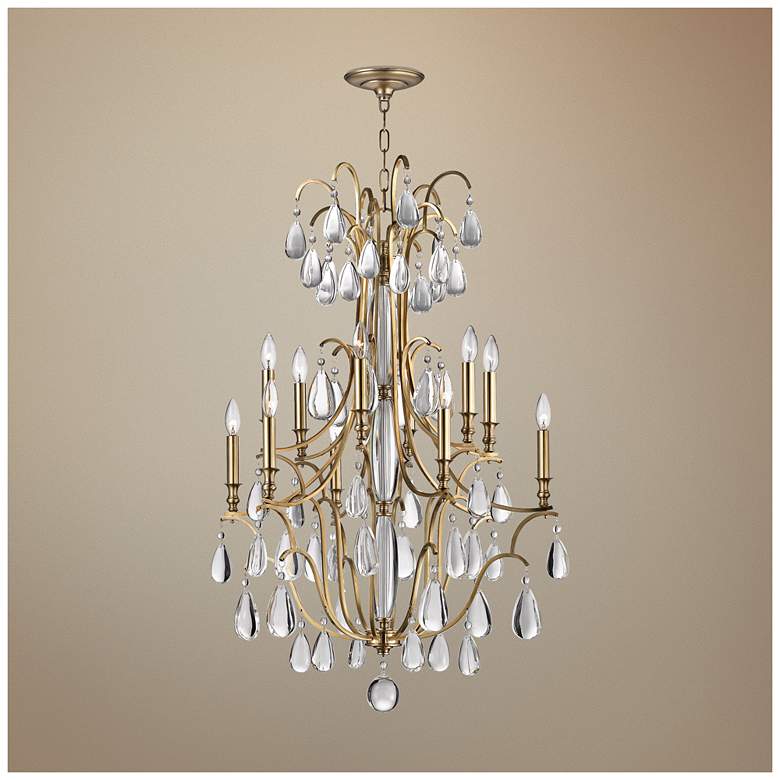 Image 1 Hudson Valley Crawford 30 1/2" Wide Aged Brass Chandelier
