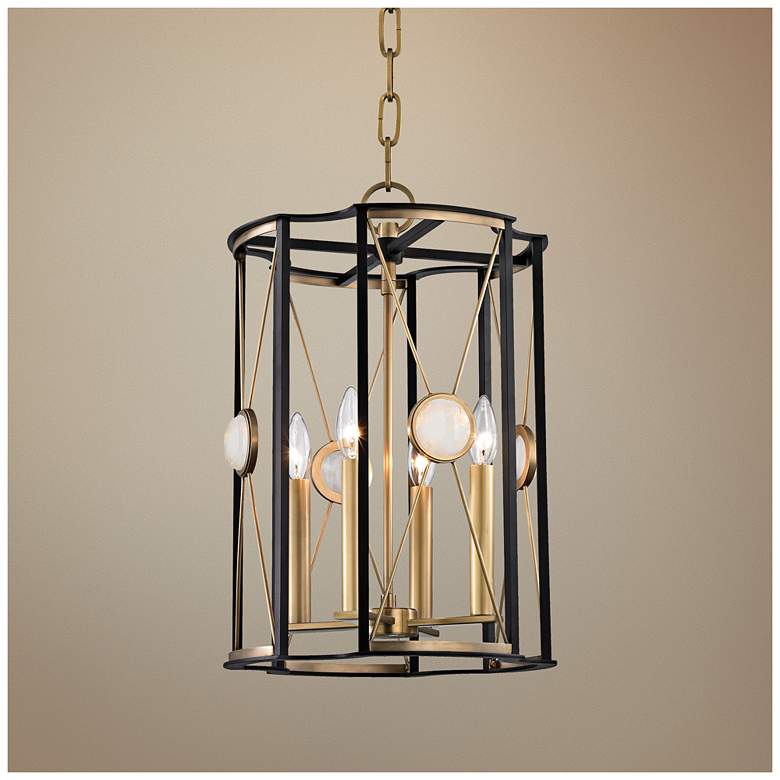Image 1 Hudson Valley Cresson 13 1/2"W Aged Brass Pendant Light
