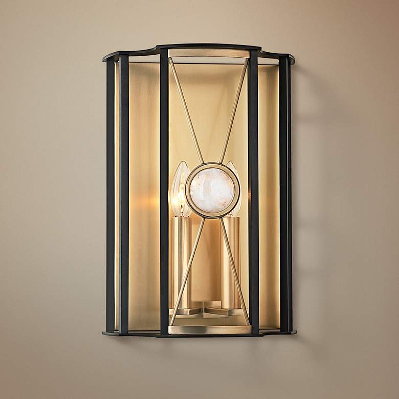 Image 1 Hudson Valley Cresson 14" High Aged Brass Wall Sconce
