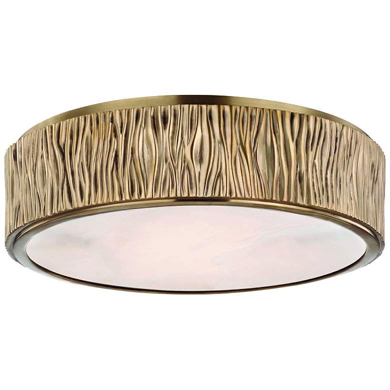 Hudson Valley Crispin 13&quot; Wide Aged Brass LED Ceiling Light