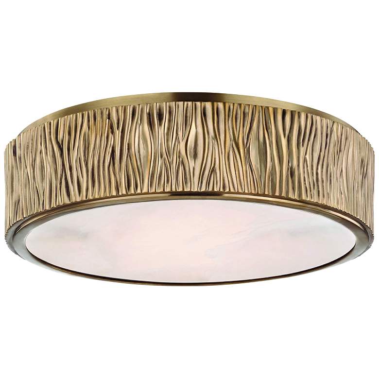 Image 1 Hudson Valley Crispin 13" Wide Aged Brass LED Ceiling Light
