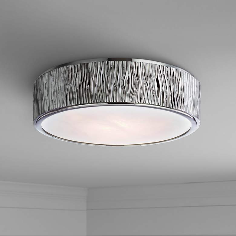 Image 1 Hudson Valley Crispin 13"W Polished Nickel LED Ceiling Light