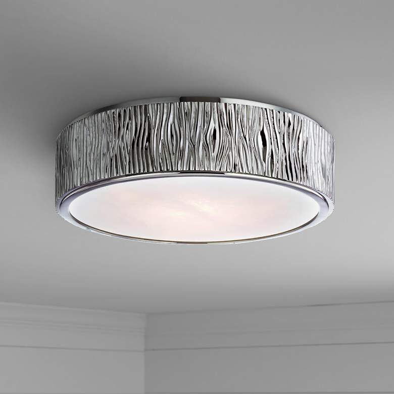 Image 1 Hudson Valley Crispin 13 inchW Polished Nickel LED Ceiling Light