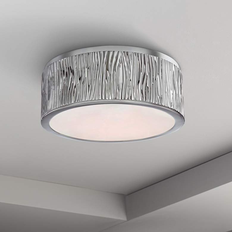 Image 1 Hudson Valley Crispin 9"W Polished Nickel LED Ceiling Light