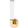Hudson Valley Cromwell 13 3/4" High Brass White Glass Wall Sconce