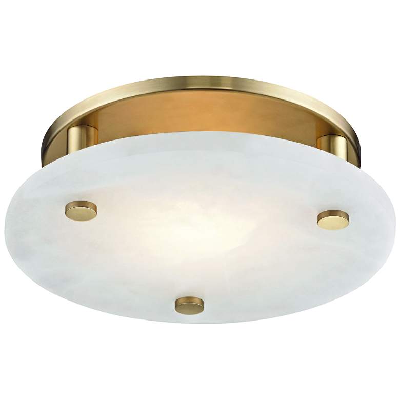 Image 1 Hudson Valley Croton 12 1/4" Wide Aged Brass LED Ceiling Light