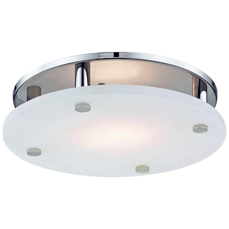 Image 1 Hudson Valley Croton 15"W Polished Nickel LED Ceiling Light