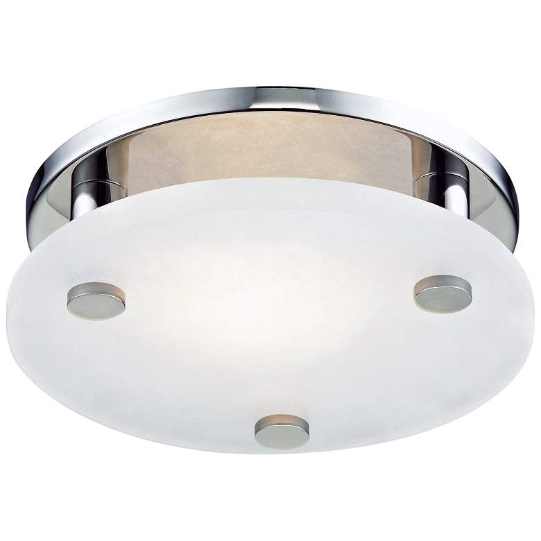 Image 1 Hudson Valley Croton 9"W Polished Nickel LED Ceiling Light
