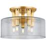1_Hudson Valley Crystler 15" 5 Lt. Aged Brass Flush Mount