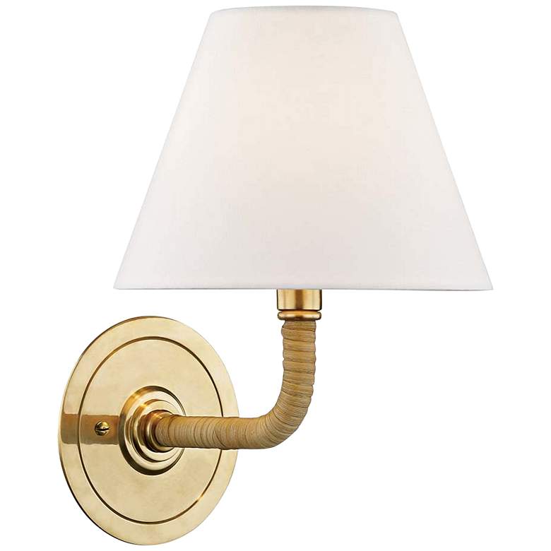 Image 1 Hudson Valley Curves No.1 11 1/4 inchH Aged Brass Wall Sconce