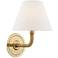 Hudson Valley Curves No.1 11 1/4"H Aged Brass Wall Sconce