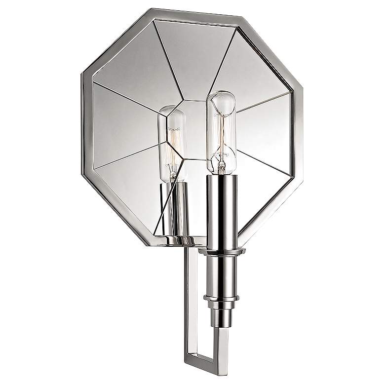 Image 1 Hudson Valley Cushing 11 3/4 inchH Polished Nickel Wall Sconce
