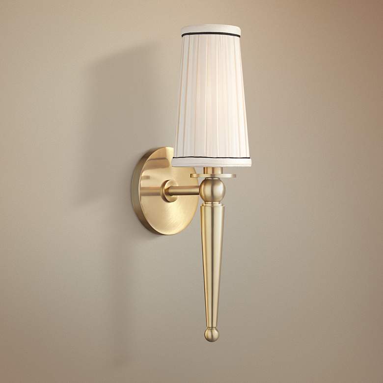 Image 1 Hudson Valley Cypress 15 3/4 inch High Aged Brass Wall Sconce