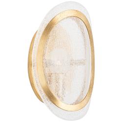 Hudson Valley Danes 10" High Vintage Gold Leaf Wall Sconce