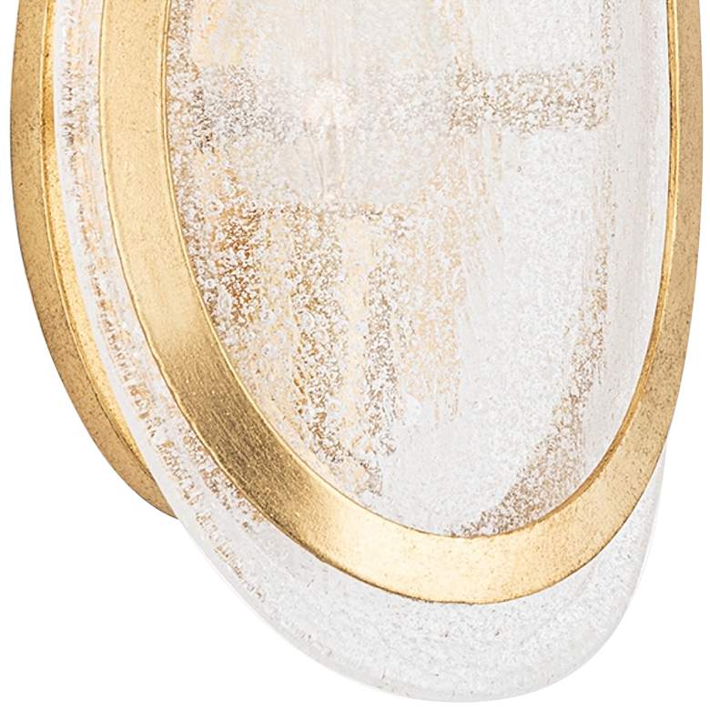 Image 3 Hudson Valley Danes 10" High Vintage Gold Leaf Wall Sconce more views