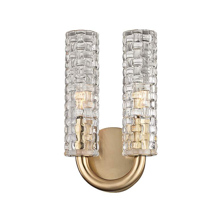 Image 1 Hudson Valley Dartmouth 10 3/4" High Aged Brass Wall Sconce