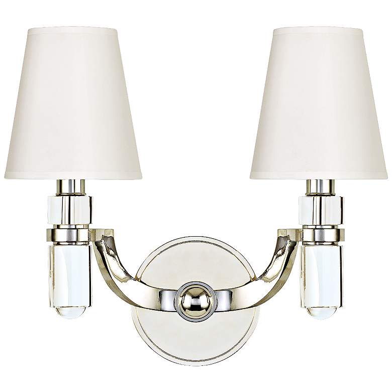 Image 1 Hudson Valley Dayton 2-Light 13 1/2 inchW Nickel Wall Sconce