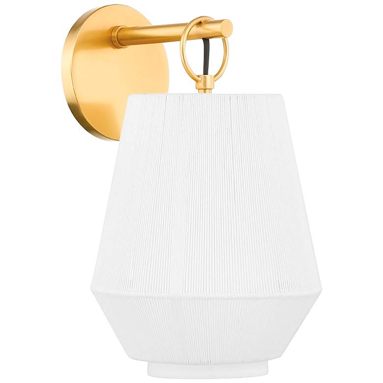 Image 1 Hudson Valley Debi 12 3/4 inch High Aged Brass Wall Sconce