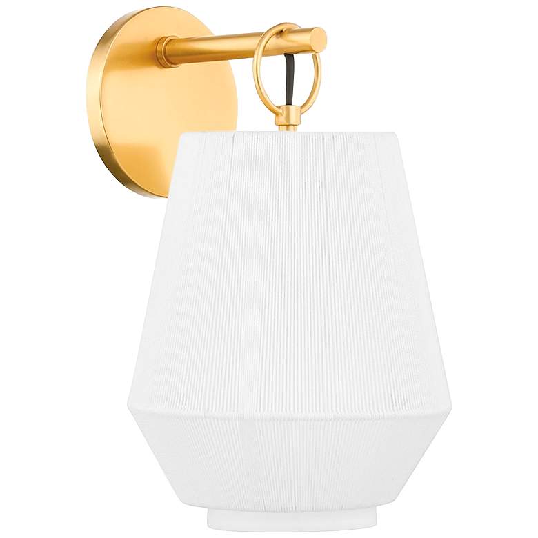 Image 1 Hudson Valley Debi 12 3/4" High Aged Brass Wall Sconce